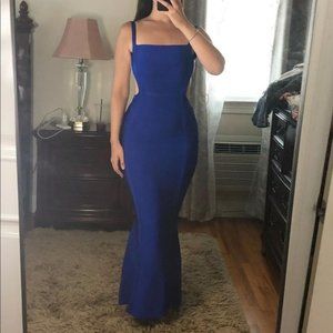 House of CB Ophelia Dress Sexy Bandage Gown Cocktail Maxi Dress Cornfield Blue